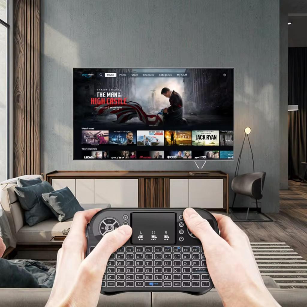 Mini Teclado Sem Fio Bluetooth Touchpad Retroiluminado 7 Cores Touchpad Compatível Com Smart TV Celular Notebook