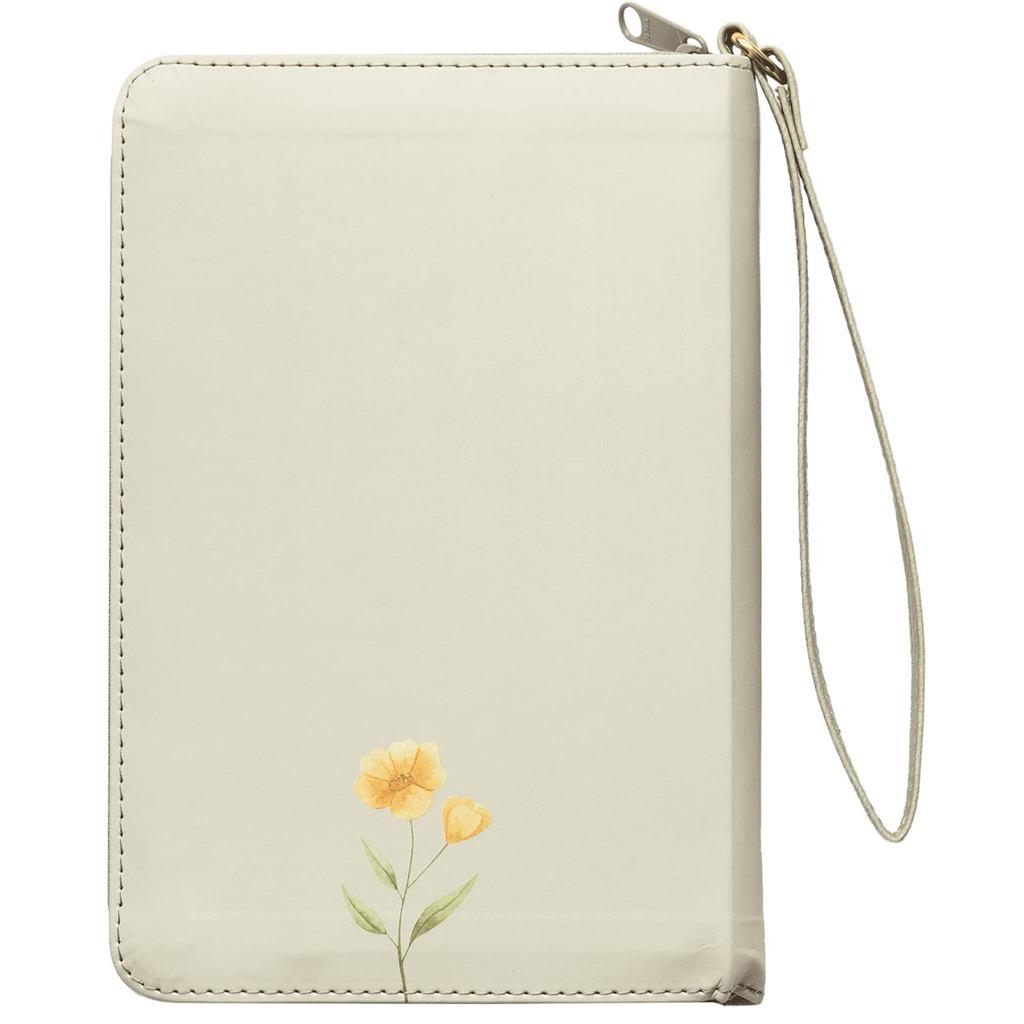 Bíblia Sagrada Pocket Nvi Leitura Perfeita Zíper Com Alça Capa Luxo Branca Florida