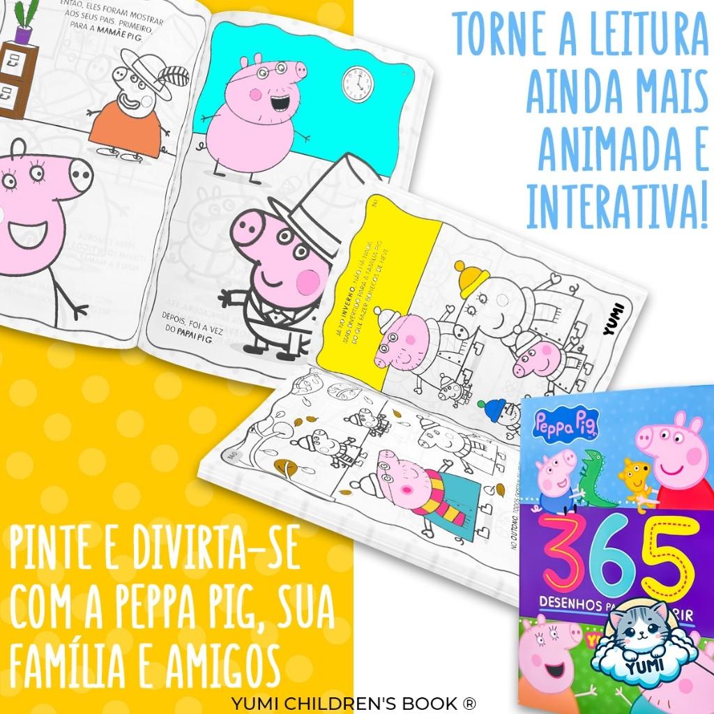 Kit 2 Livros Infantil Peppa Pig 365 Desenhos Colorir + 365 Atividades Educativas Peppa Pig Oficial