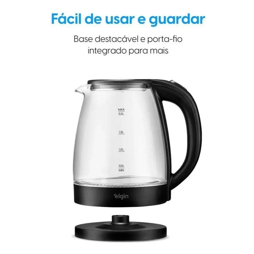 Chaleira Elétrica Visio Glass Elgin 1.500w 2l