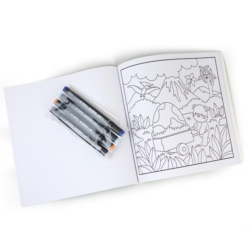 Livro Comfy Dinosaurs - Livro De Colorir Com 4 Canetinhas