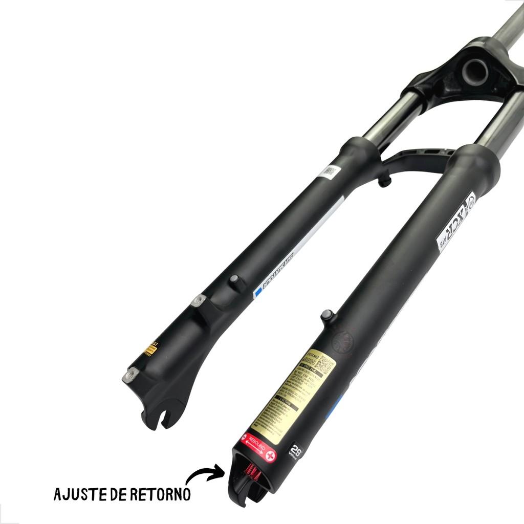 Suspensão Aro 29 Suntour Xcr32 Air Rlr - Reta/100mm/Ar+óleo/Trava Guidão/Eixo 9MM - Preto