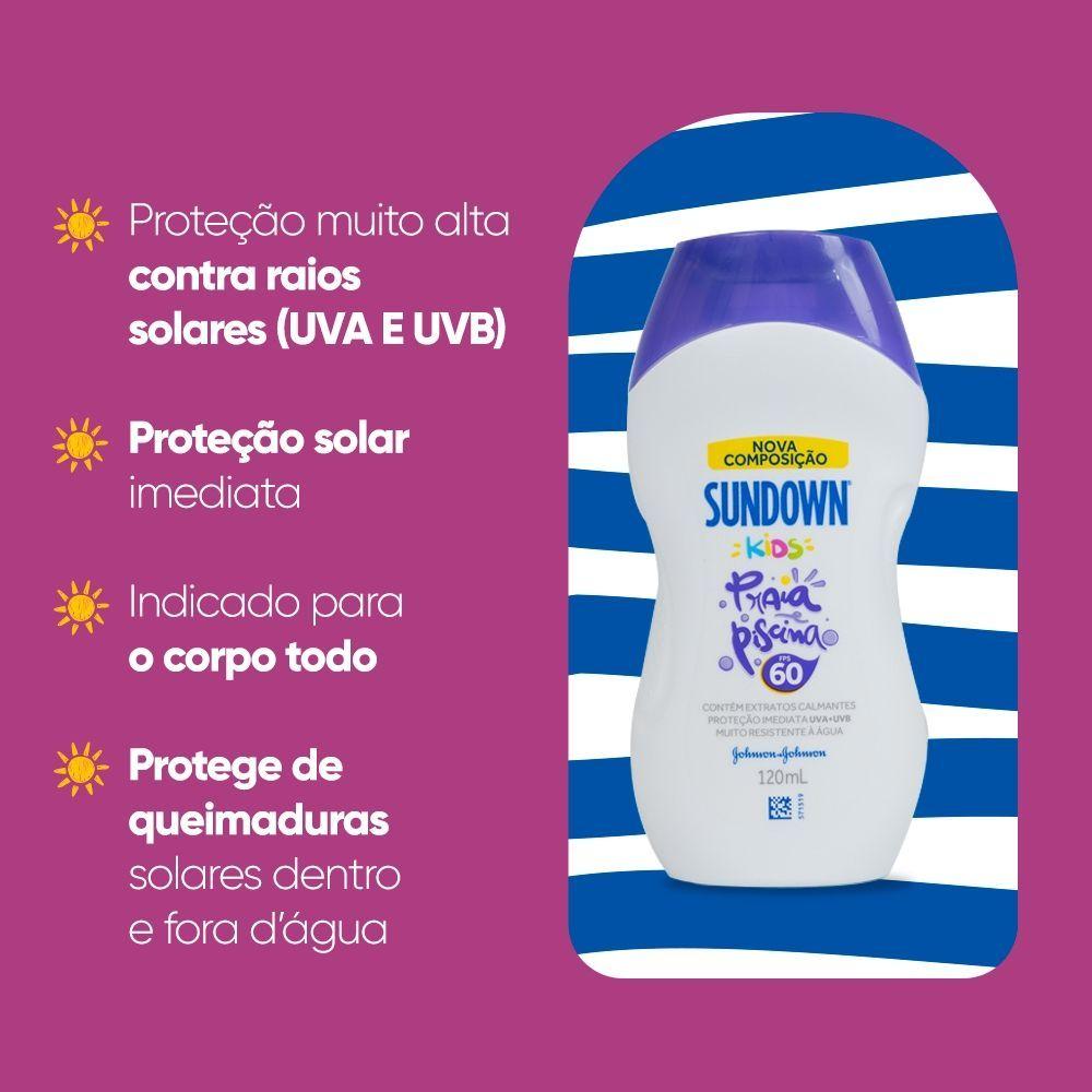 Protetor Solar Sundown Praia E Piscina Kids Fps60 120ml
