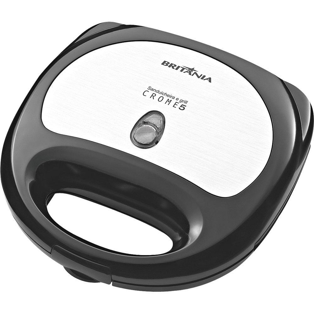 Sanduicheira Grill Britânia Crome 5 Preta/prata
