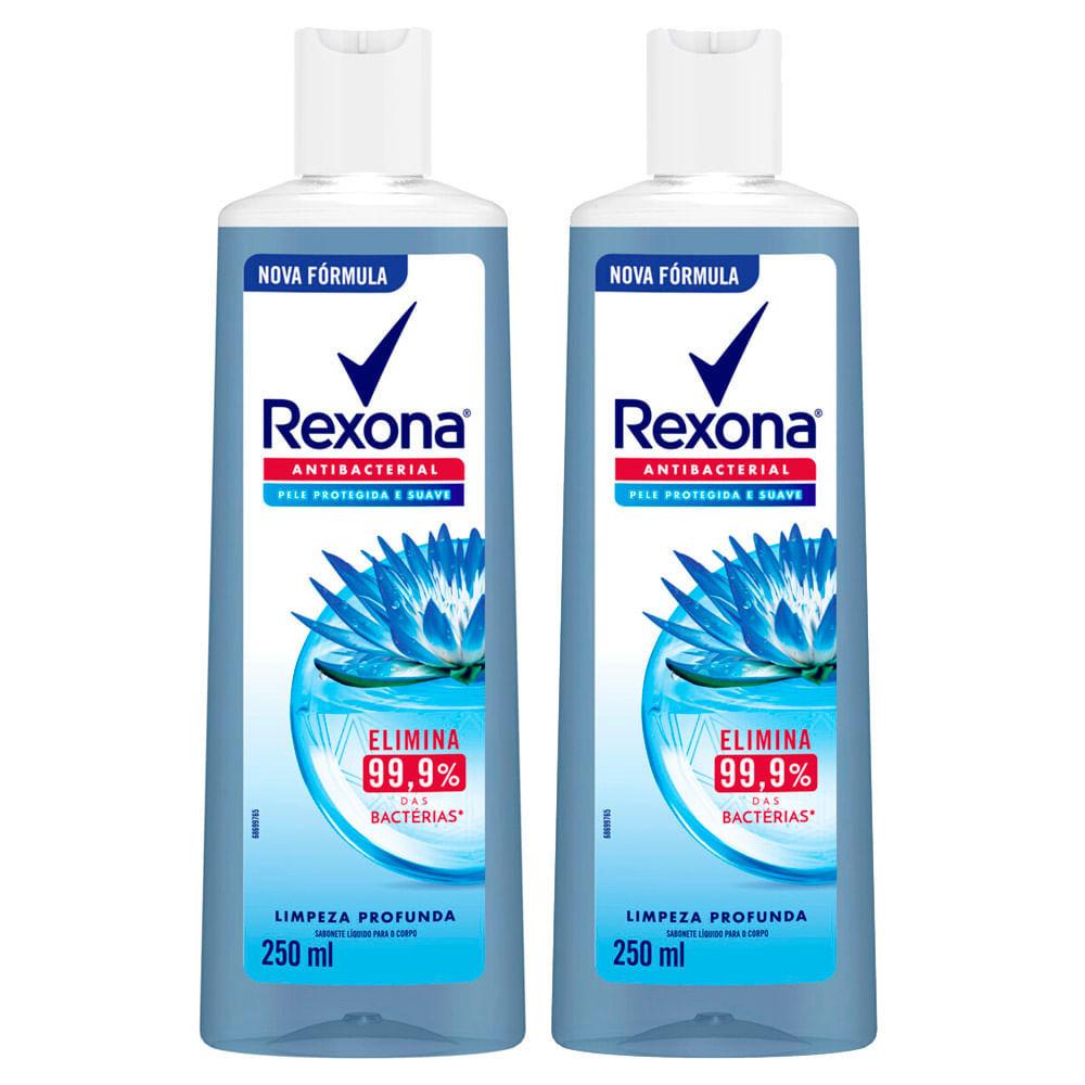 Kit 2 Sabonete Líquido Rexona Antibacterial Limpeza Profunda 250ml