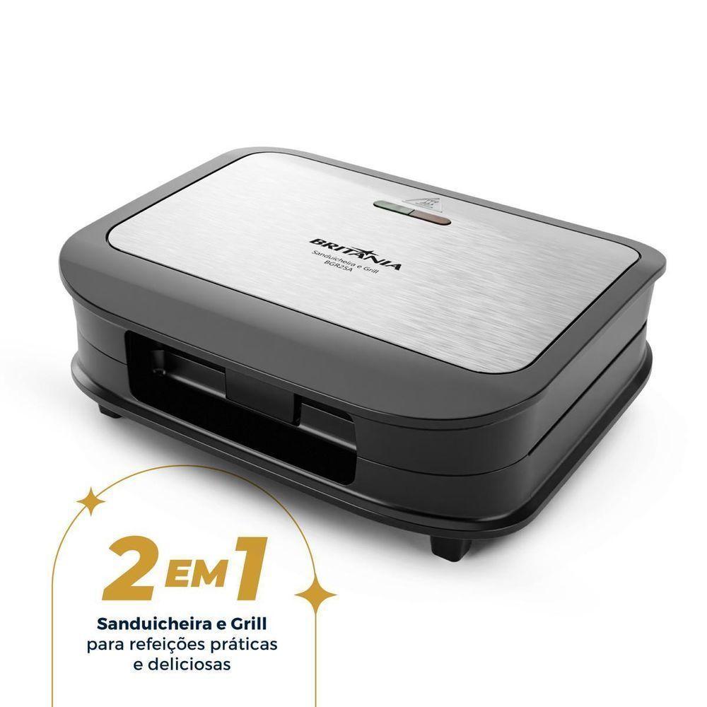 Sanduicheira E Grill Britânia Antiaderente 750W Bgr25a 220V