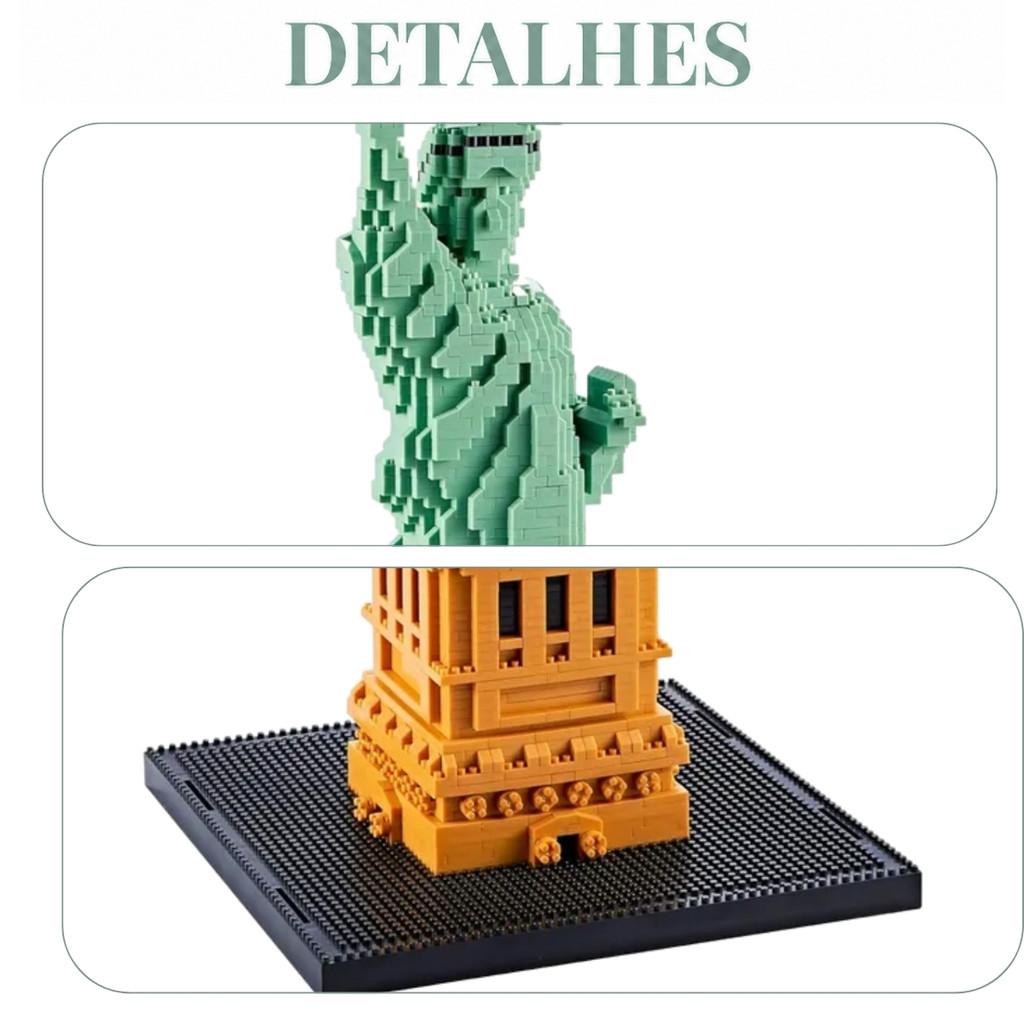 Bloco De Montar Estatua Da Liberdade 2466 Peças Castela Micro Bloco Arquitetura Maquete 3D Colecionável Hobby Presente