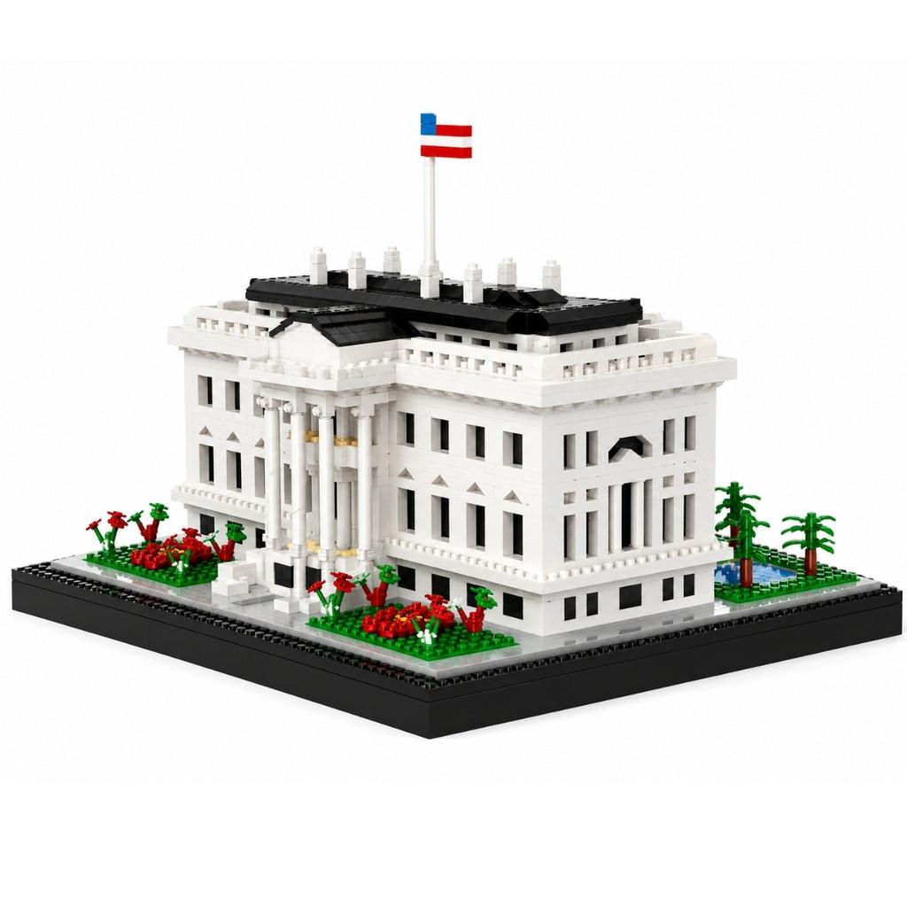 Bloco De Montar Casa Branca 2231 Peças Castela Micro Bloco Arquitetura Maquete 3D Colecionável Hobby Presente Adulto