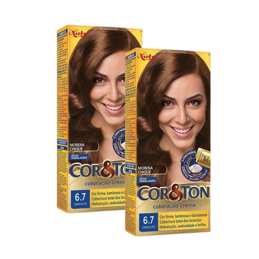 Kit 2 Coloração Niely Cor Ton Chocolate 6.7