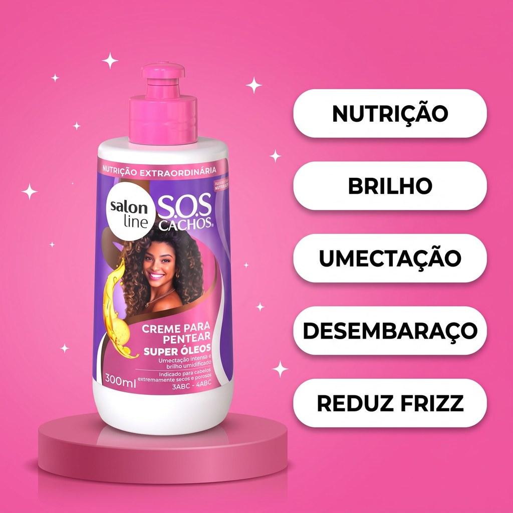 Creme Para Pentear Sos Cachos Super Óleos Salon Line 300ml