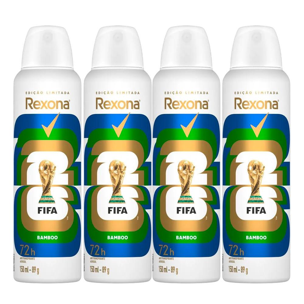 Kit Desodorante Aerosol Rexona Bamboo 150ml - 4 Unidades