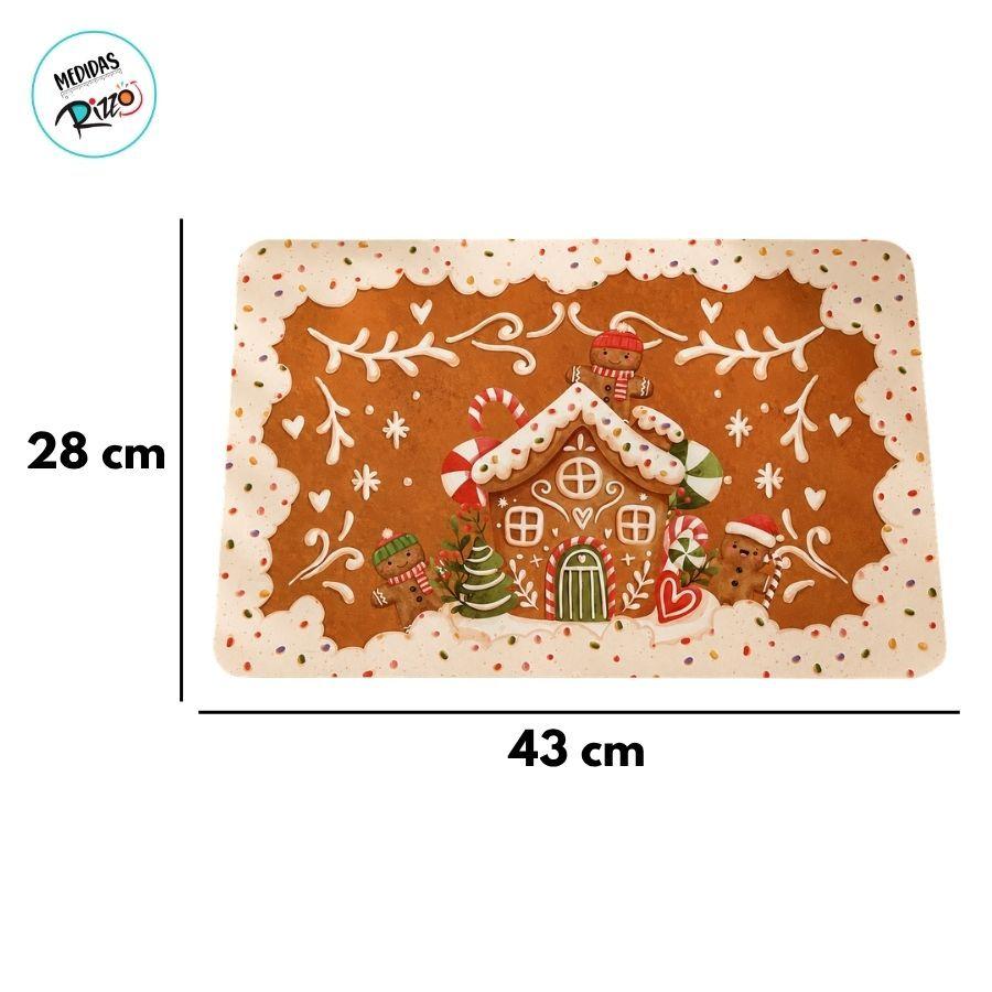 Jogo Americano De Natal - Branco E Marrom - 43x28cm - 1 Unidade - Rizzo