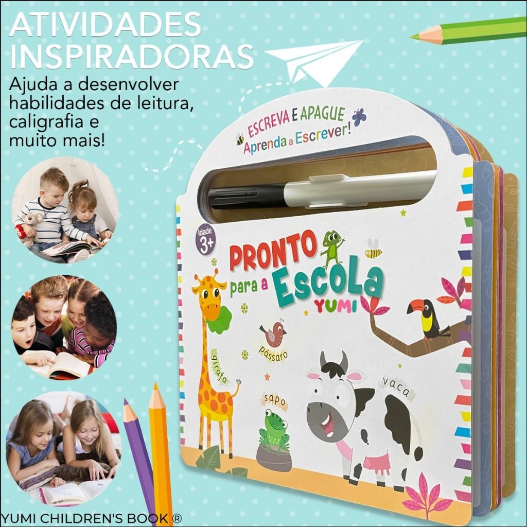 Livro Educativo Atividades Infantil Caneta Magica Apagável - Pronto Para A Escola Aprenda A Escrever