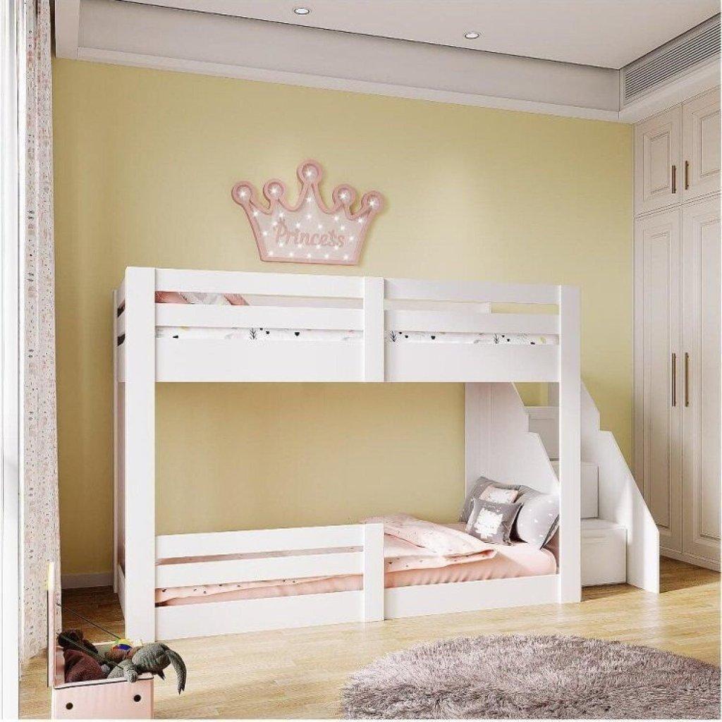 Beliche Montessoriano Star PLUS Com Grade E Escada Casatema Madeiraoriginals Branco Solteiro