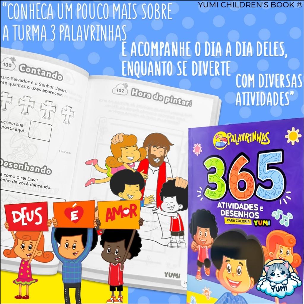 Livro Infantil 365 Atividades E Desenhos 3 Palavrinhas Caderno De Desenhos Colorir Pintura Oficial
