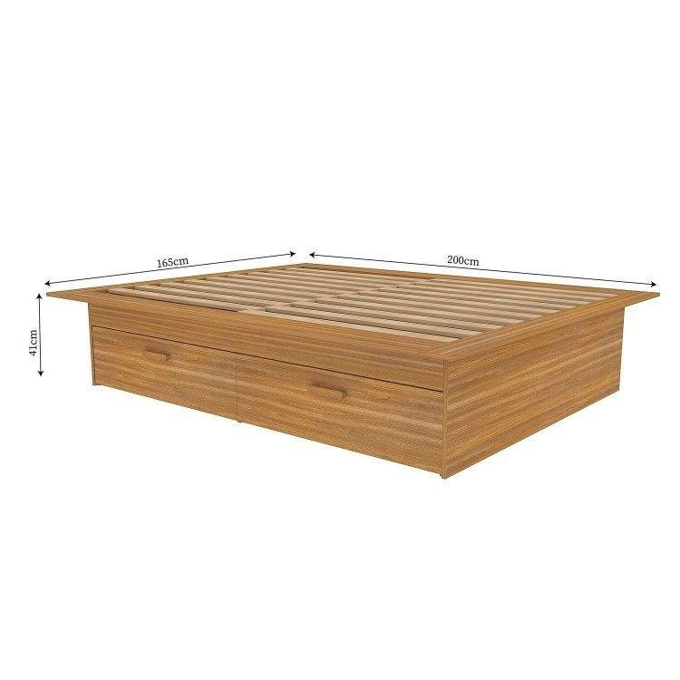 Cama Infantil Casal/queen Com 4 Gavetas Gades Yescasa Marrom/freijó