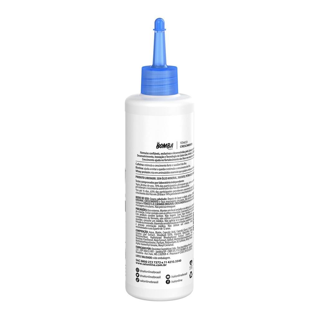 Kit Crescimento Sos Bomba Original Shampoo 300ml E Tônico Salon Line