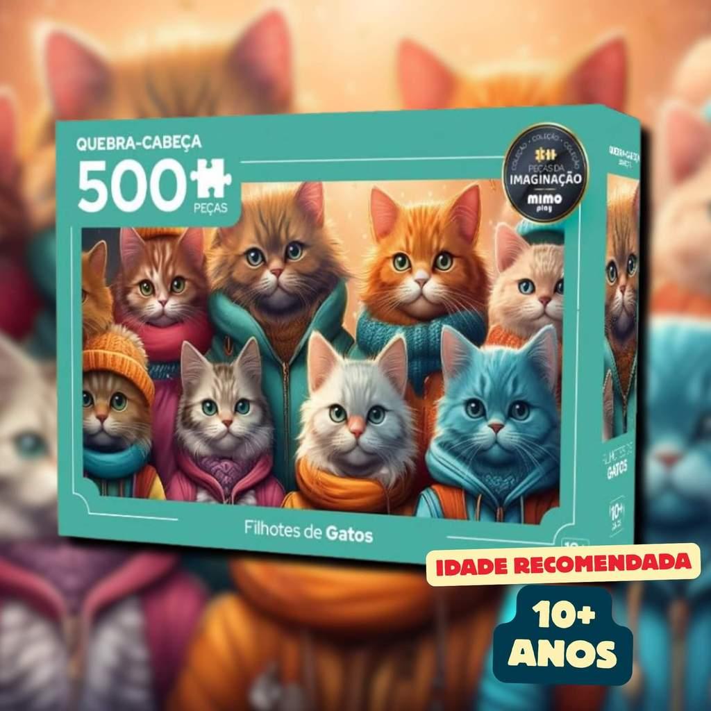 Quebra-cabeça Puzzle Peças Da Imaginação Gatos 500 Peças Mimo Toys