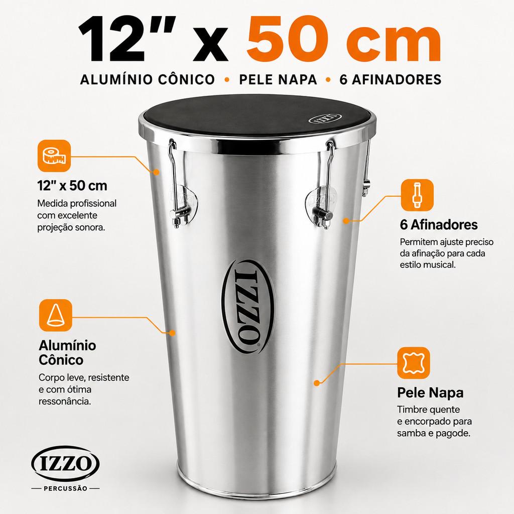 Rebolo Izzo 12 Pol X 50cm Aluminio Conico Pele Napa Tantan