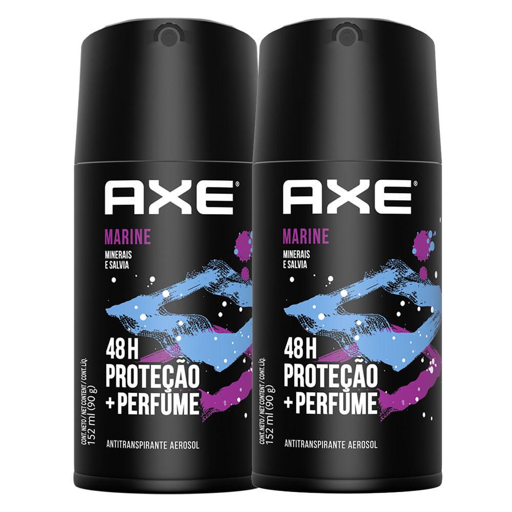 Kit 2 Desodorante Antitranspirante Axe Marine Aerossol 152ml