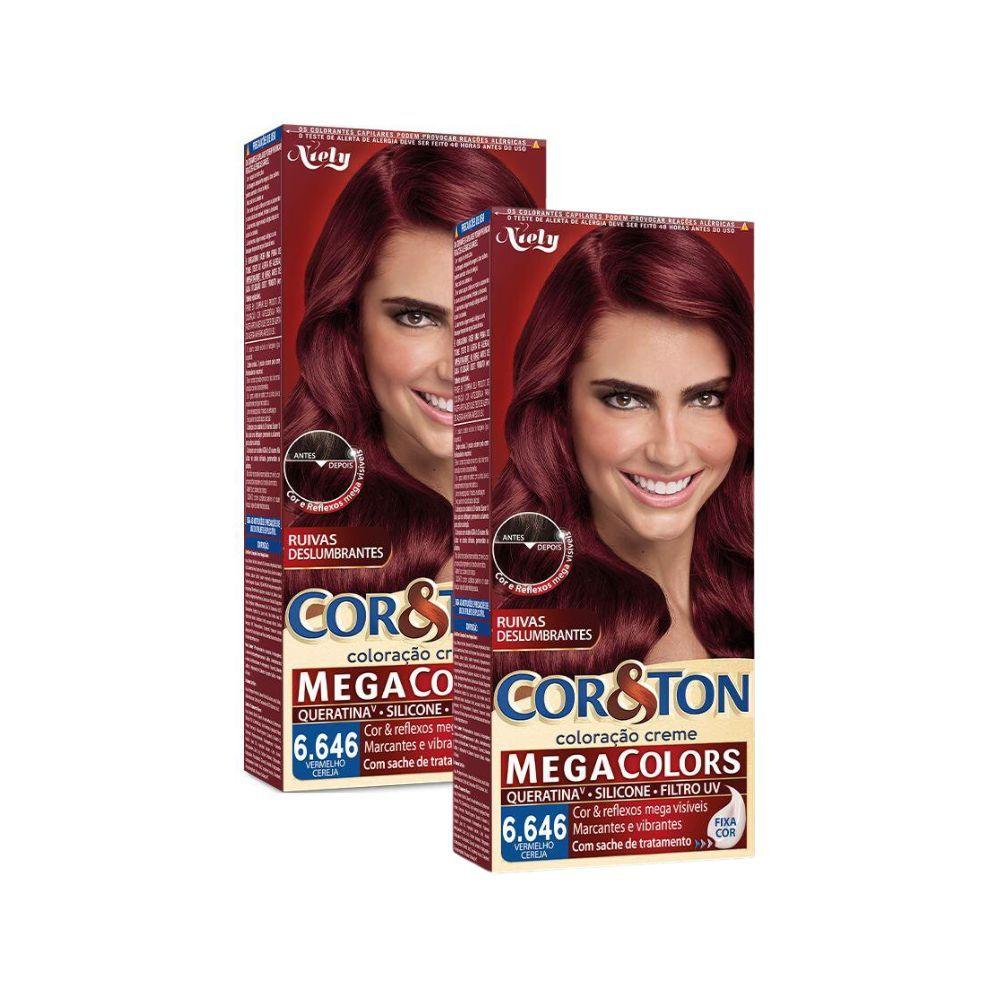 Kit 2 Coloração Niely Cor Ton Vermelho Cereja