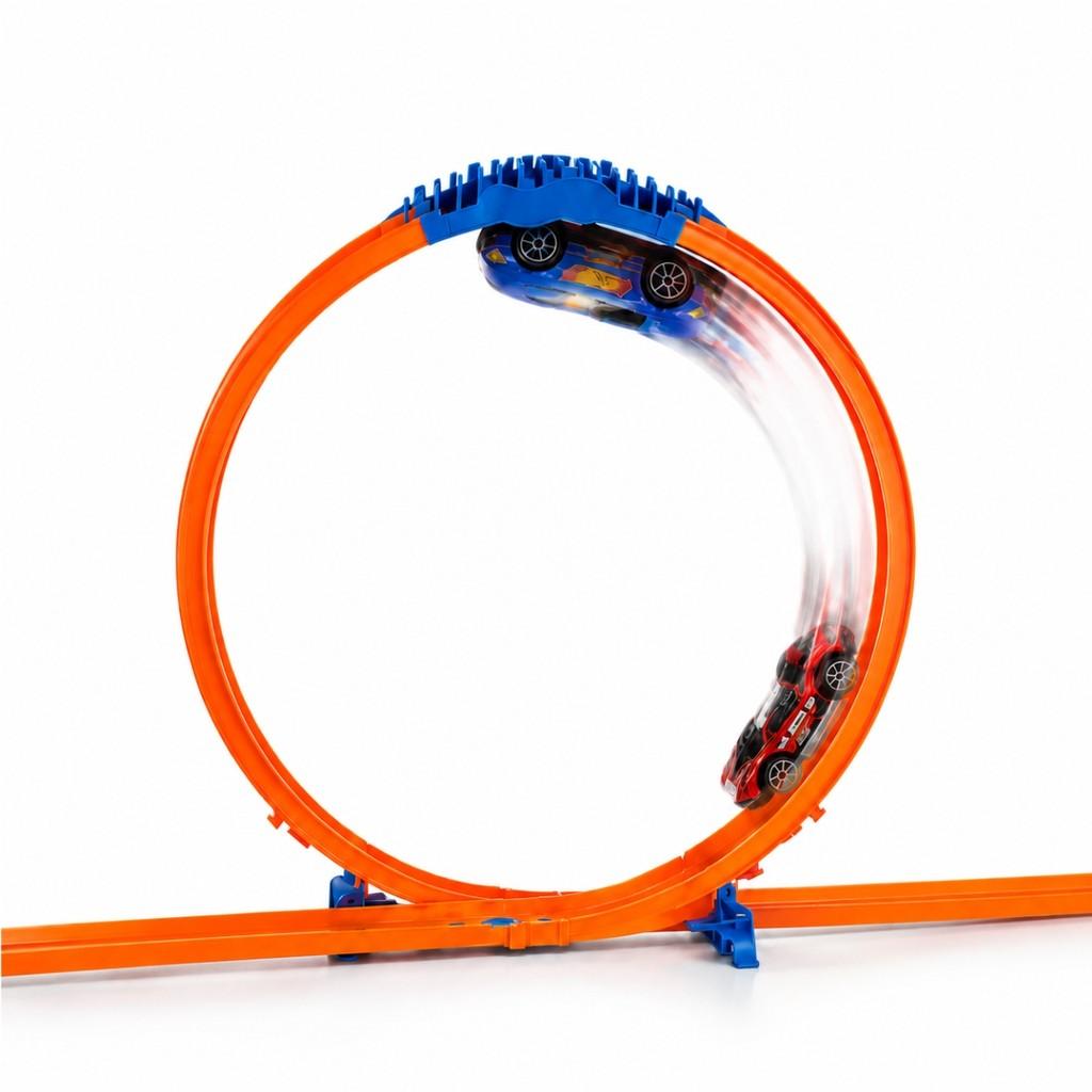 Super Pista 3 Em 1 Castela Looping Rampa Expositor Com 5 Carrinhos Coloridos Brinquedo Infantil Menino Corrida Presente