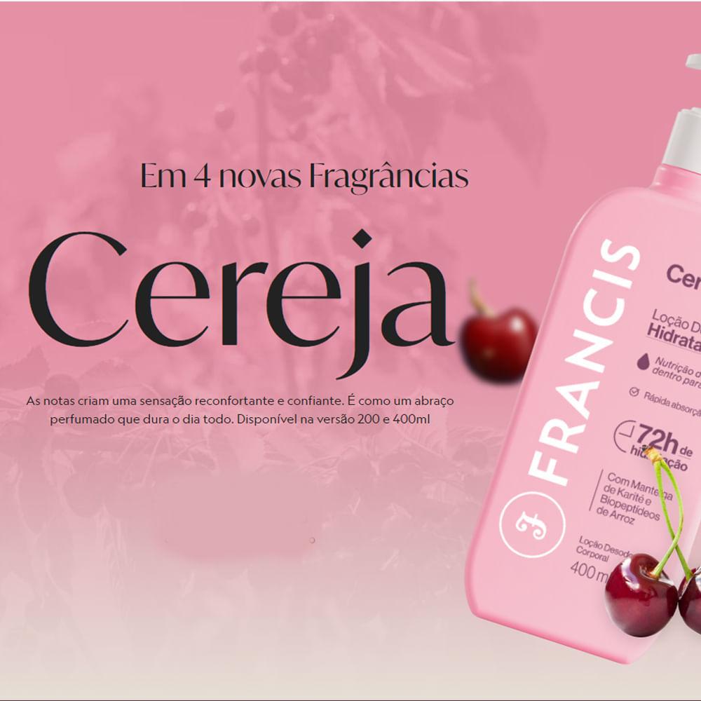 Kit Loção Hidratante Francis Cereja 400ml - 6 Unidades