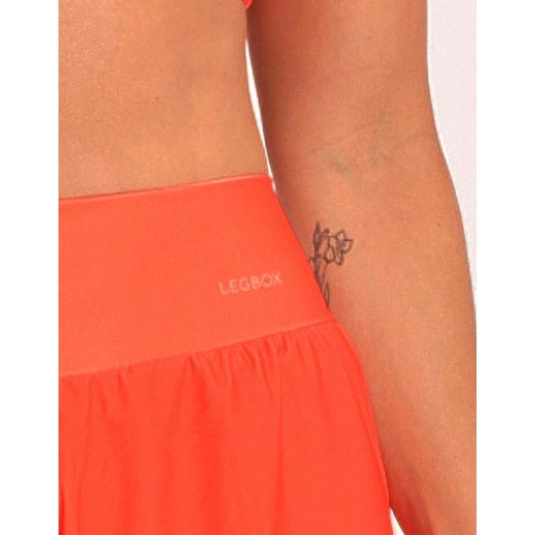 Short Corrida Feminino Duplo Laranja Legbox Academia Fitness Treino Ginastica