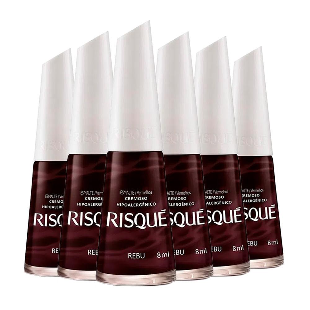Kit Esmalte Risqué Cremoso Rebu 8ml - 6 Unidades