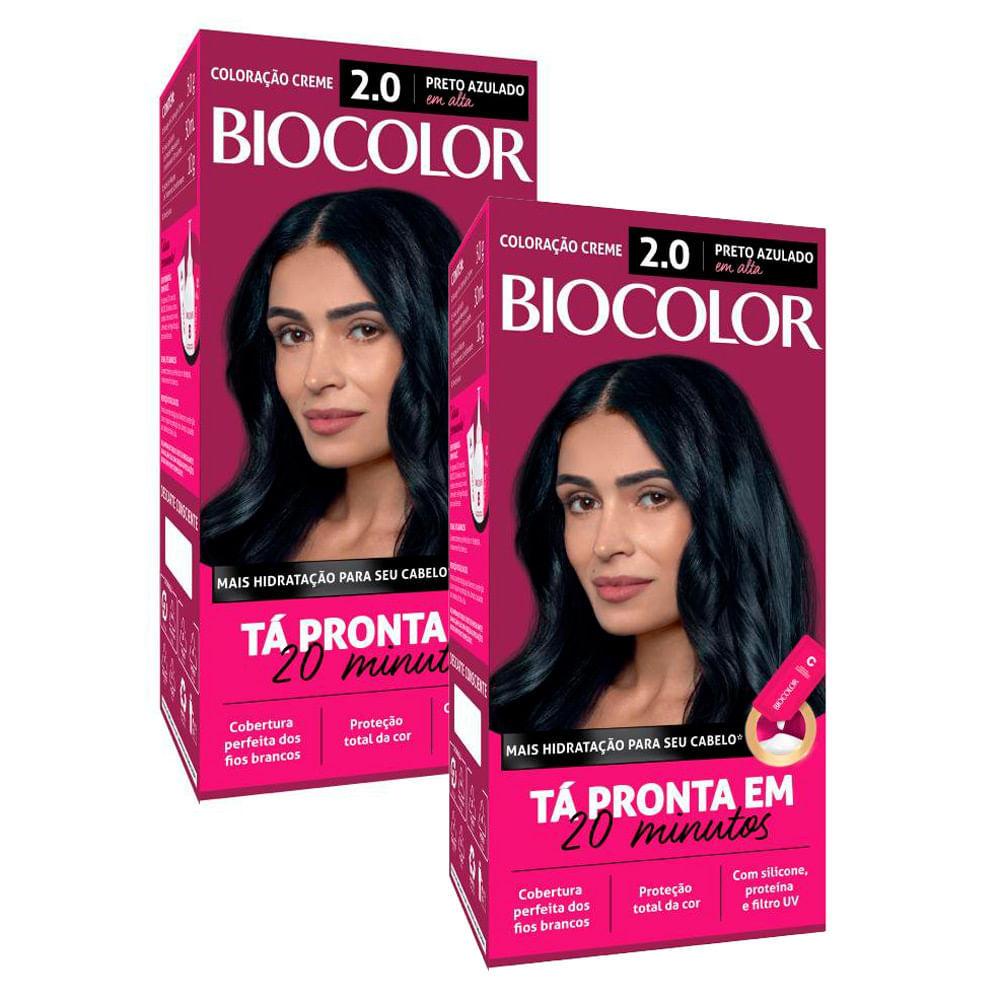Kit 2 Tinta De Cabelo Biocolor Mini Kit Preto Azulado Incrível 2.0