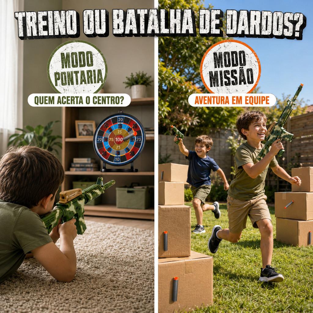 Arma Brinquedo Metralhadora Fuzil Rifle Lançador Dardos Espuma Infantil Crianças Meninos Batalha Kizumba