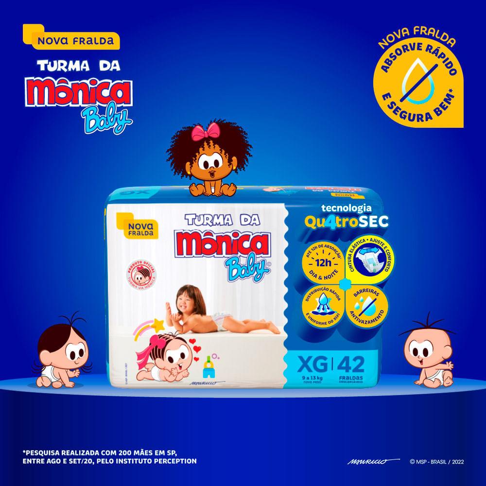 Fralda Turma Da Mônica Baby Mega Tamanho Xg 42 Unidades Descartáveis