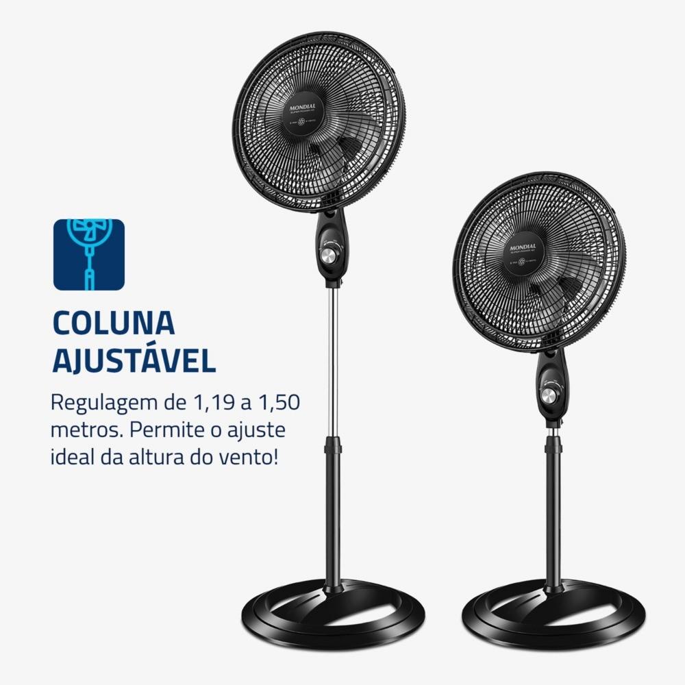 Ventilador De Coluna 40 Cm 6 Pás Super Power - Vsp-40c-nb - Mondial