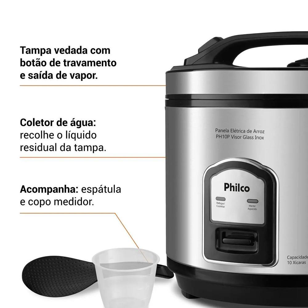 Panela De Arroz Philco Visor Glass 10 Xícaras Ph10p 127v
