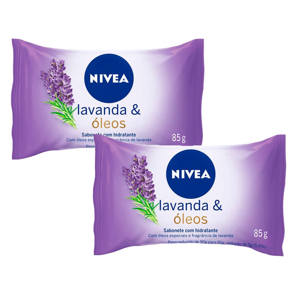 Kit 2 Sabonete Em Barra Nivea Lavanda Óleos 85g