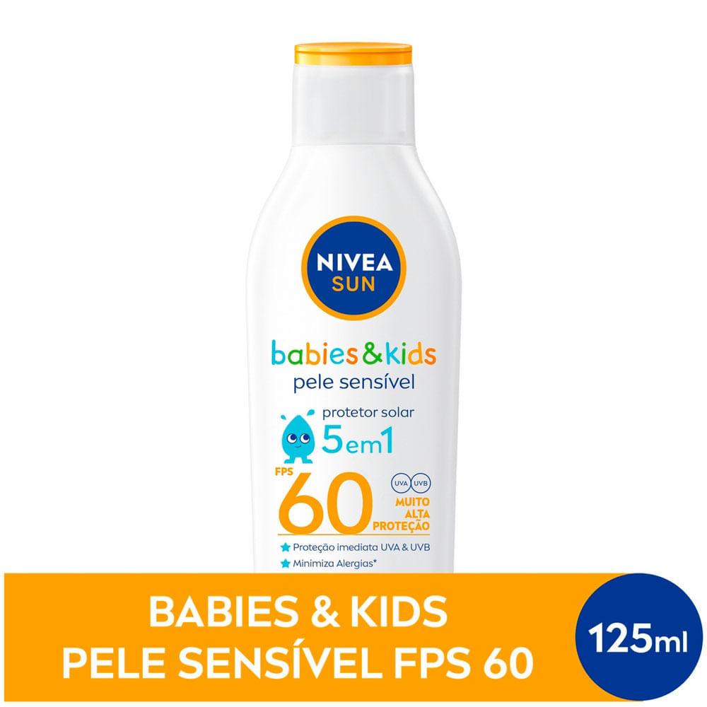 Protetor Solar Nivea Sun Kids Babies Pele Sensível FPS 60 125ml