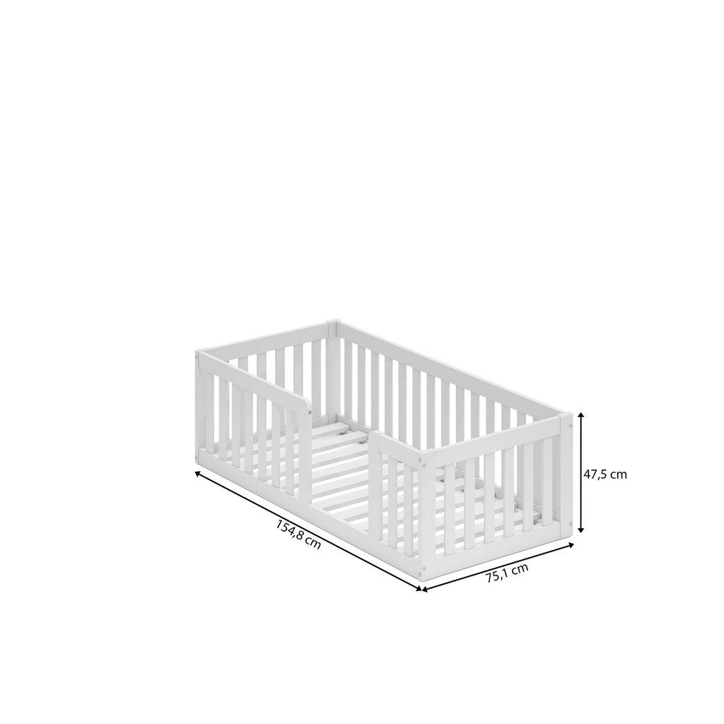 Mini Cama Montessoriana Com Grade Giulia Casatema Madeiraoriginals Branco