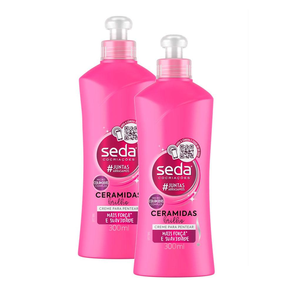 Kit 2 Creme Para Pentear Seda Ceramidas Infusão Ativa Retinol E Colágeno 300ml