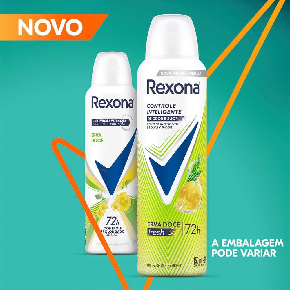 Kit Desodorante Aerosol Rexona Erva Doce Feminino 150ml - 4 Unidades