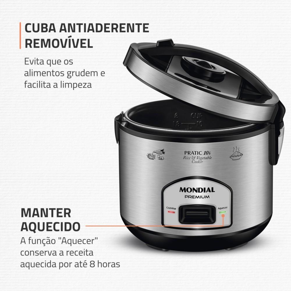 Panela Elétrica De Arroz 10 Xícaras Pratic Rice 10i - Pe-42-10x - Mondial