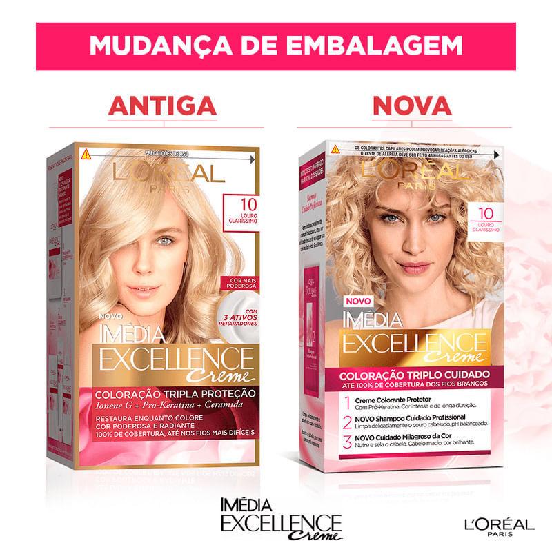 Kit Tintura Imédia Excellence L Oréal Louro Claríssimo 10