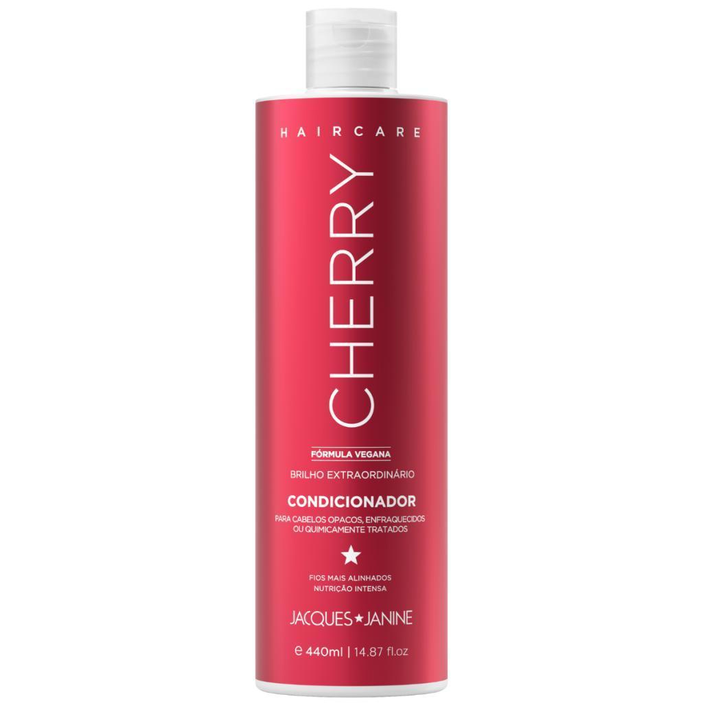 Kit Jacques Janine Hair Care Cherry Cereja Shampoo Sem Sal 450ml Condicionador Leave-in 440ml
