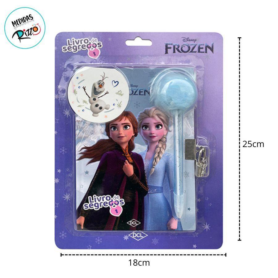 Kit Livro De Segredos Com Caneta Pompom - Frozen - 1 Unidade - Disney Original - Rizzo