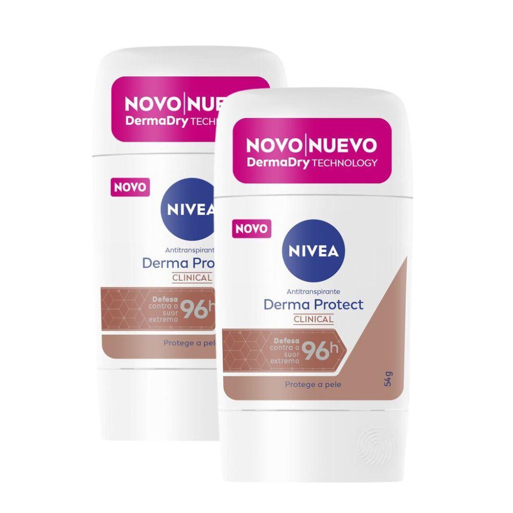Kit 2 Desodorante Nivea Stick Derma Protect Clinical 58g