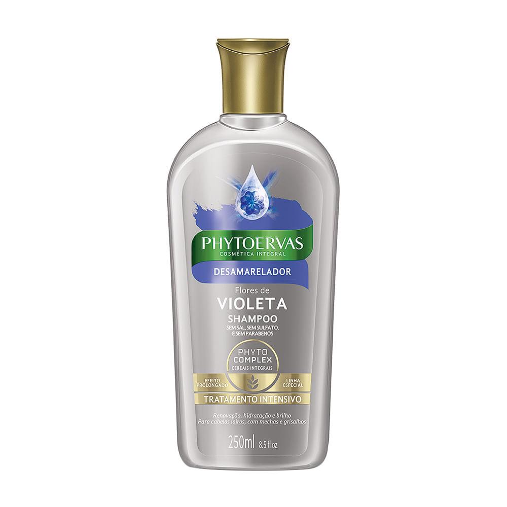 Shampoo Desamarelador Phytoervas Flores De Violeta Sem Sal Com 250ml