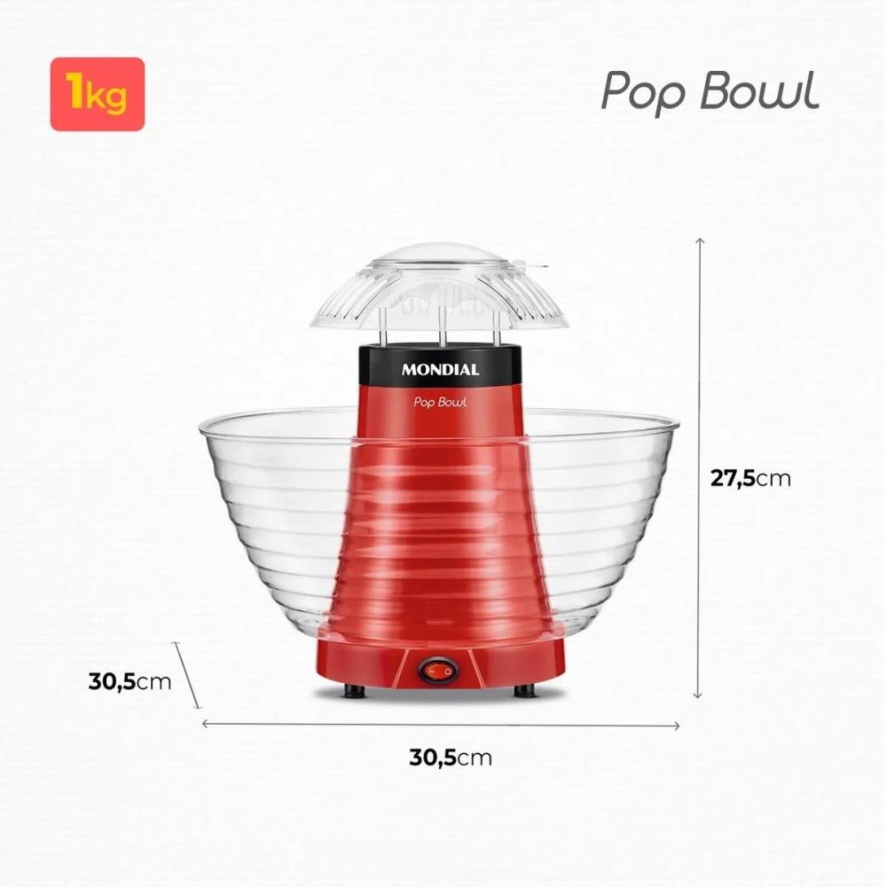 Pipoqueira Elétrica 1.200w Vermelha Pop Bowl - Pp-05- Mondial