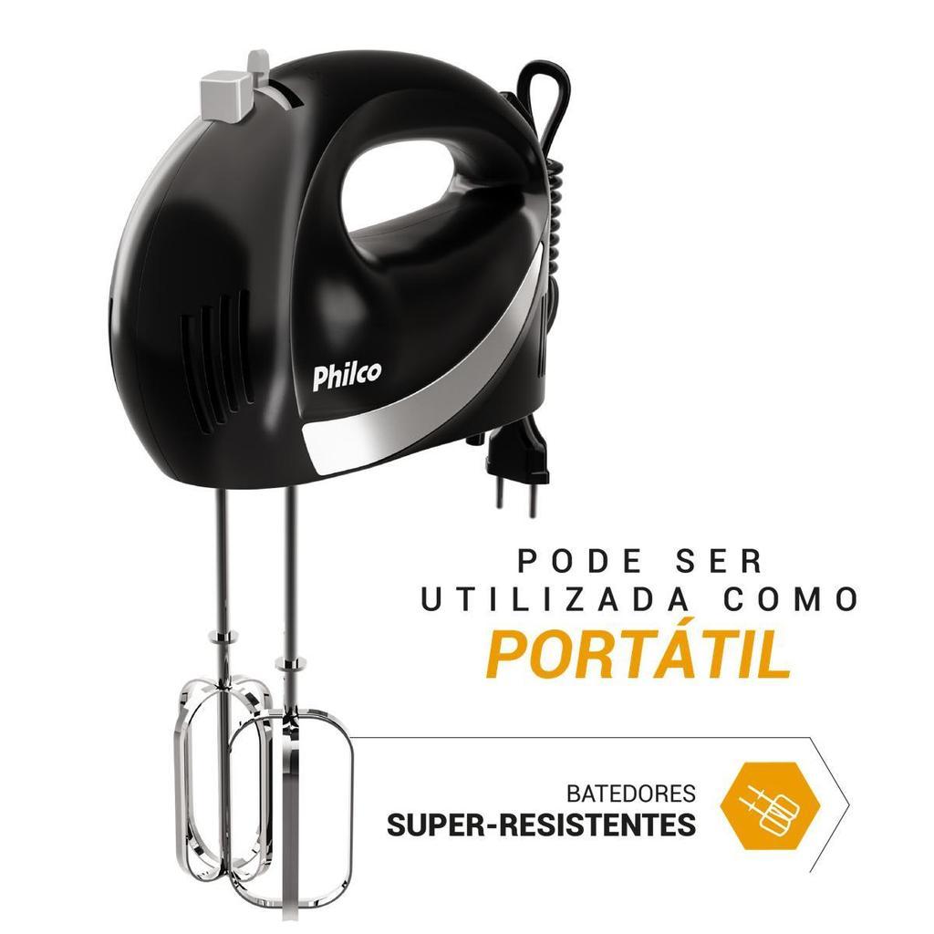 Batedeira Philco Portátil 4L 500W 4 Velocidades Pbt50a