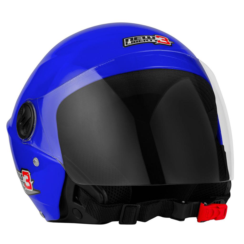 Capacete Aberto C/Viseira Cristal PRO Tork New Liberty 3 Solid Masculino Feminino Moderno