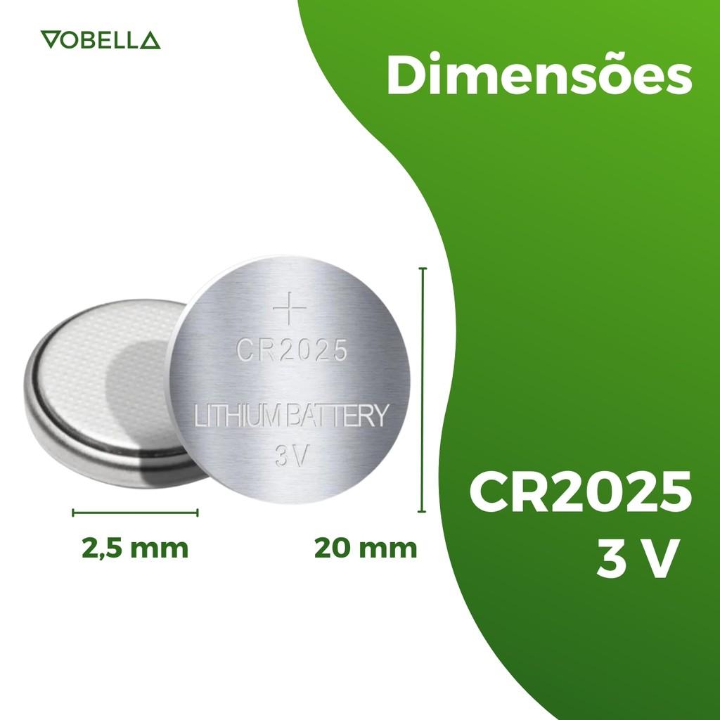 5 Baterias Pilha Moeda Cr2025 3v Blister Cartela Elgin