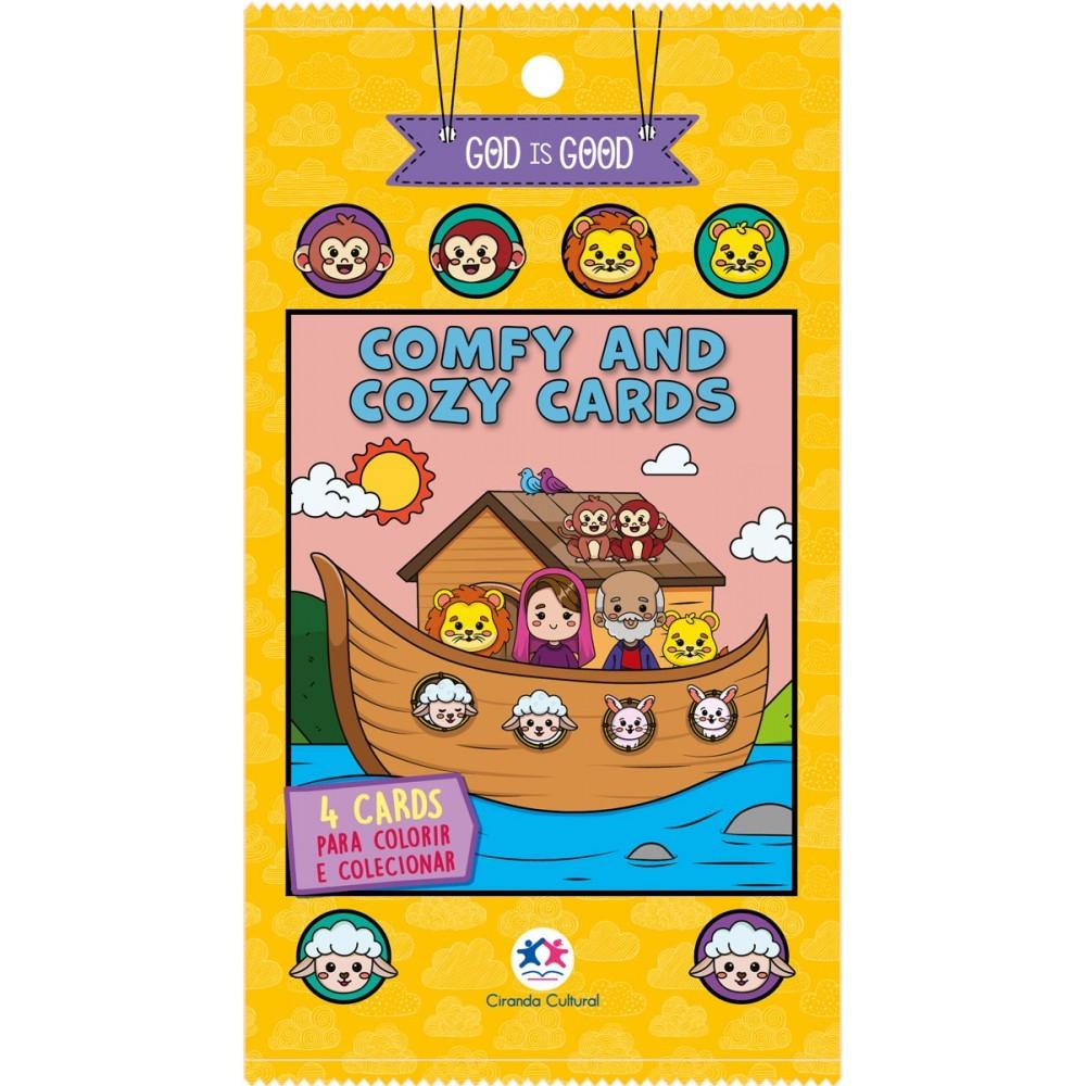 Livro Bíblico - Comfy And Cozy 4 Cards Para Colorir E Colecionar